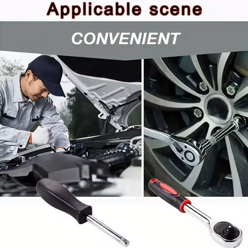 46PCS 1/4  Socket Wrench Screwdriver Bits Ratchet Driver Kit Repairing Tool Set