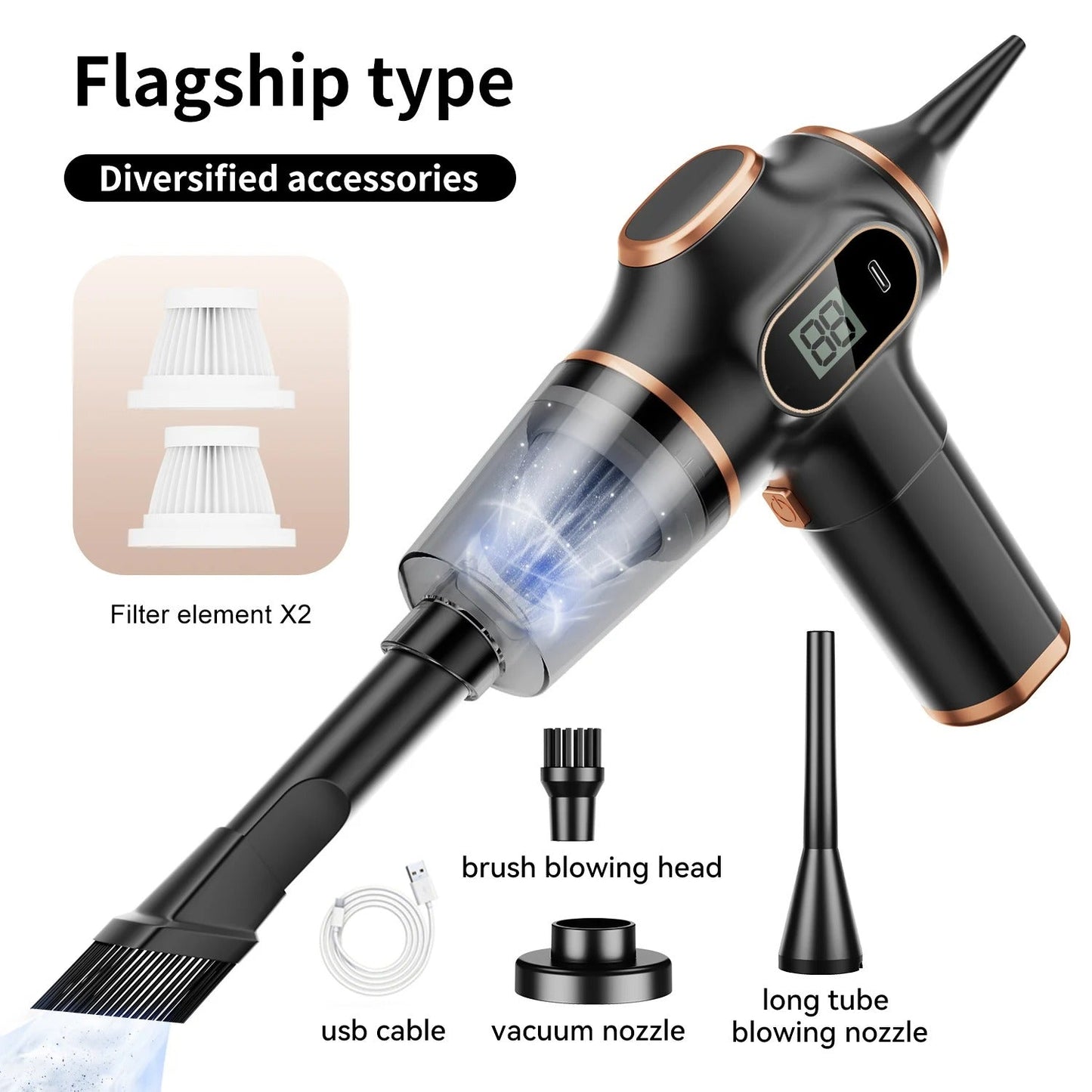 Wireless Mini Car Vacuum Cleaner High Power for Home Office & Sofa